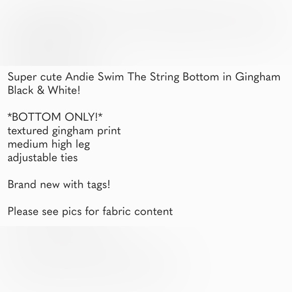 NWT Andie Swim The String Bottom Bikini Textured Gingham Size XL NEW - Picture 12 of 12